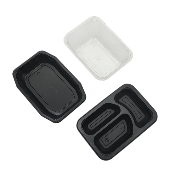 PP Takeaway Food Containers – Black/White/Clear