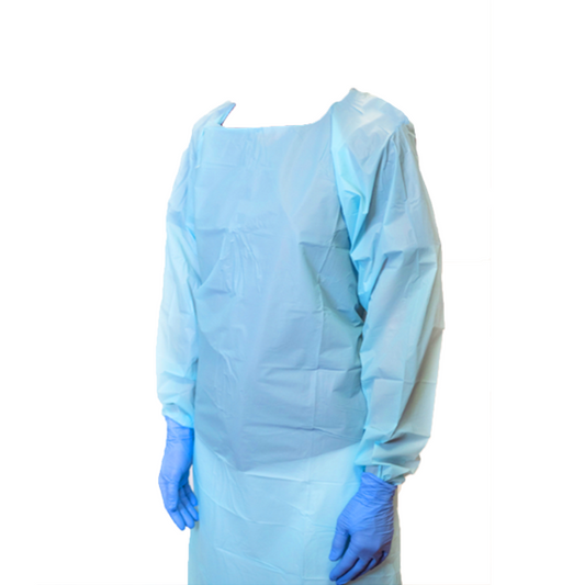 Disposable CPE Isolation gown, 20gsm, Blue, Ctn of 200