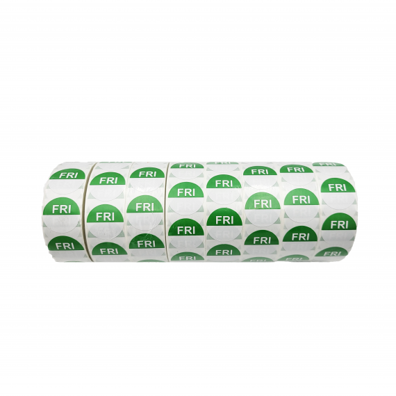 “Fri” – Friday Round Day Labels – 24mm, Pack of 8000pcs
