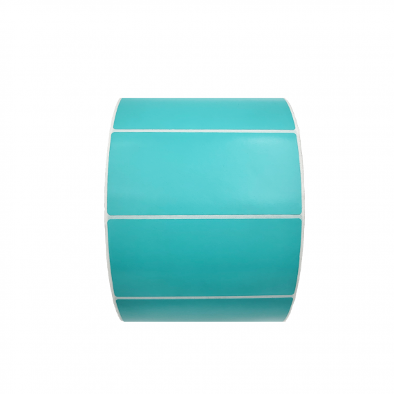 Cyan Blue Matt Blank Self Adhesive Label Rolls 102x48mm, Ctn of 12500pcs