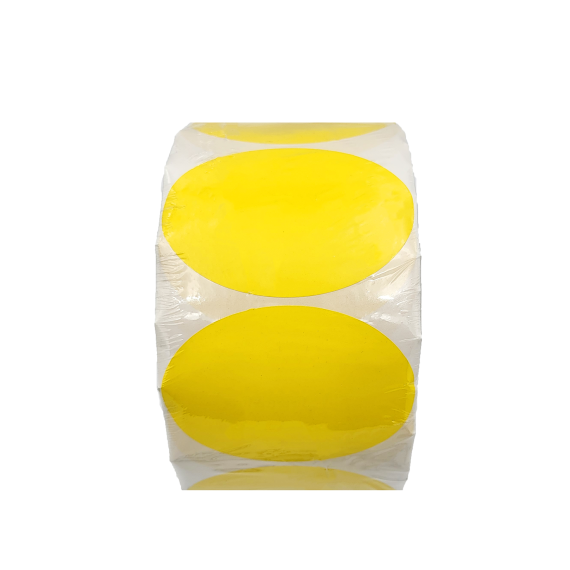 Yellow, Oval Shape Labels 102mm x 73mm, 2000pcs/ctn