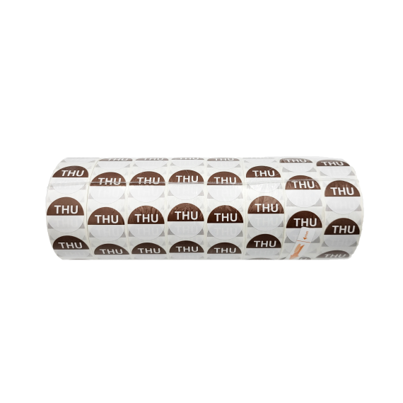 “Thu” – Thursday Round Day Labels – 24mm, Pack of 8000pcs