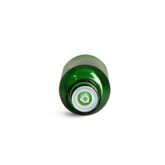Green Glass Dropper Bottles w/ Black Tamper Evident Caps & Orifice Reducers