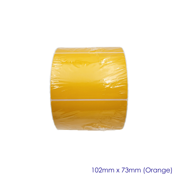 Orange Matt Blank Self Adhesive Label Rolls 102x73mm, Ctn of 10,000pcs