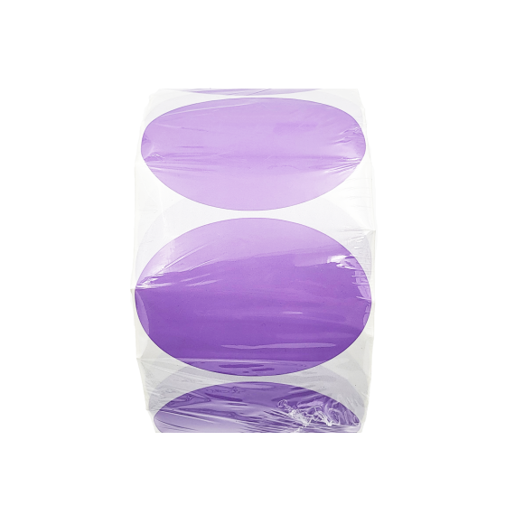 Oval Shape Labels 102mm x 73mm, Purple, 2000pcs/ctn