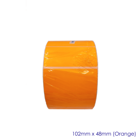 Fluro Orange Matt Blank Self Adhesive Label Rolls 102x48mm, Ctn of 12500pcs