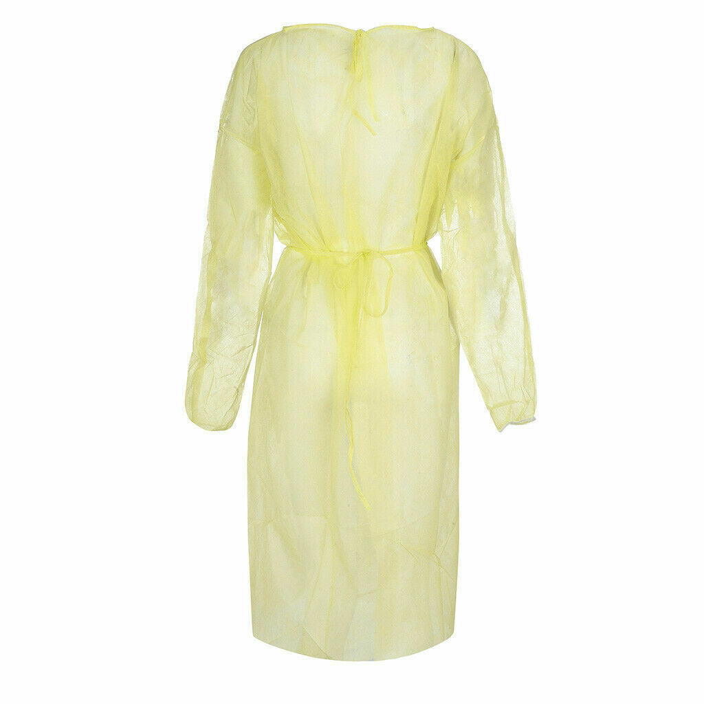 100x Disposable Isolation Gown PP + PE level 2 AAMI -Yellow