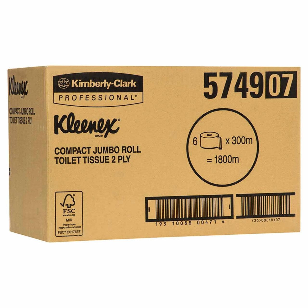 KC5749 Kleenex Toilet Tissues Jumbo 2 Ply 300m - 6 Rolls