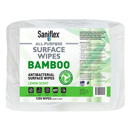 Saniflex All Purpose Bamboo Biodegradable Wipes