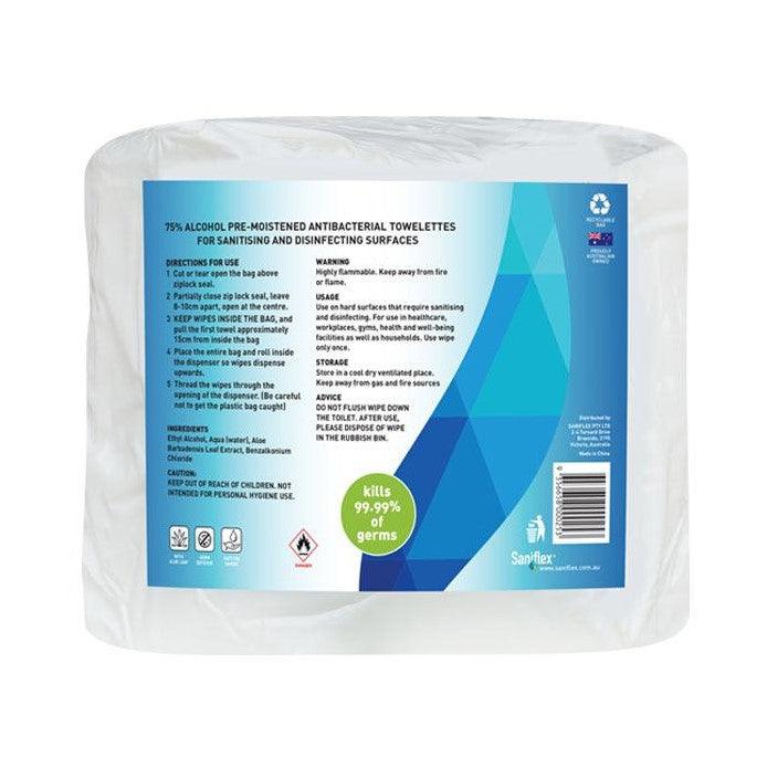 Saniflex 75% Alcohol Antibacterial Surface Wipes