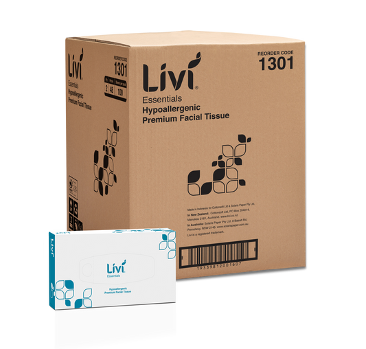 Livi Essentials Hypoallergenic Facial Tissue 2 Ply (Variants Available)