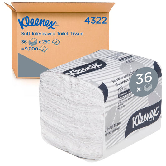 Kleenex Toilet Tissues Interleaved Soft 2ply 20.5 x 10cm