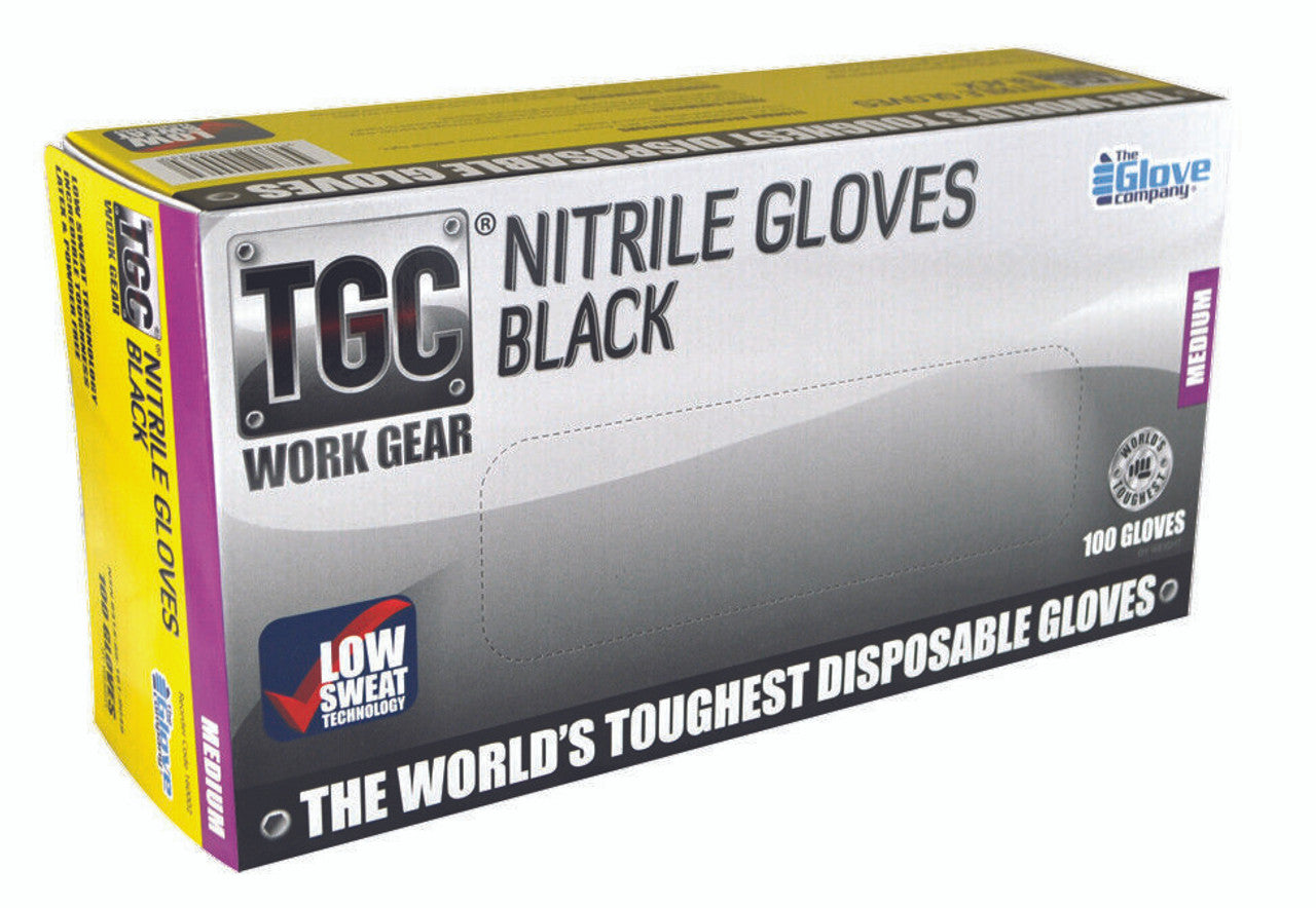 TGC Black Nitrile Disposable Gloves (100 pcs)