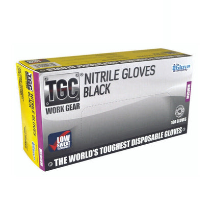 TGC Black Nitrile Disposable Gloves (100 pcs)