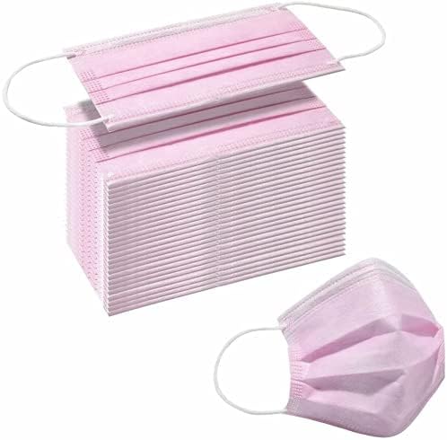 Pink Disposable Face Mask  Breathable non-woven 3 layers  (50pcs/box)