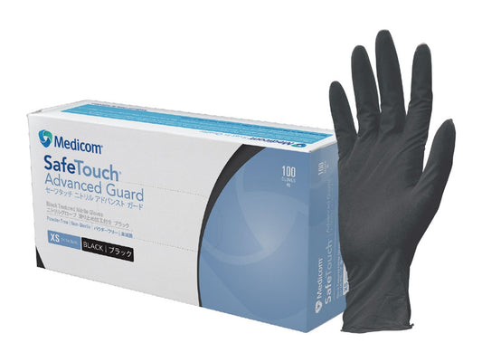 Medicom Safe Touch Advanced Guard Black Nitrile Gloves - ToBe HealthCare