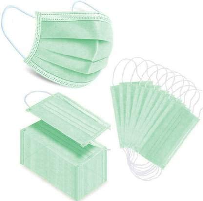 Green Disposable Face Mask  Breathable non-woven 3 layers  (50pcs/box)