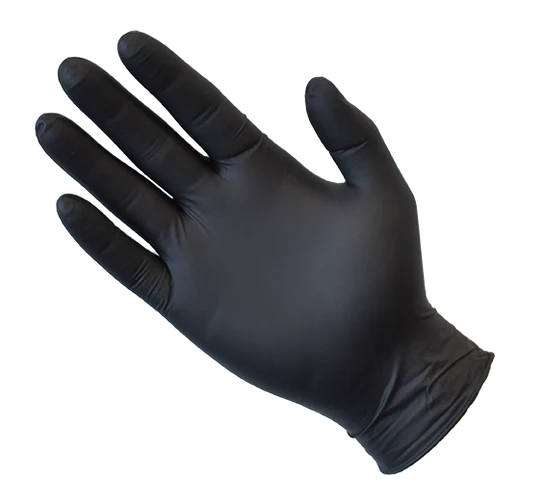 Black Nitrile Powder Free Disposable Gloves-Heavy Duty 6 Gram-10 Boxes