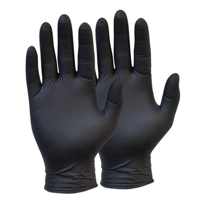 Black Nitrile Powder Free Disposable Gloves-Heavy Duty 6 Gram-1 Boxes