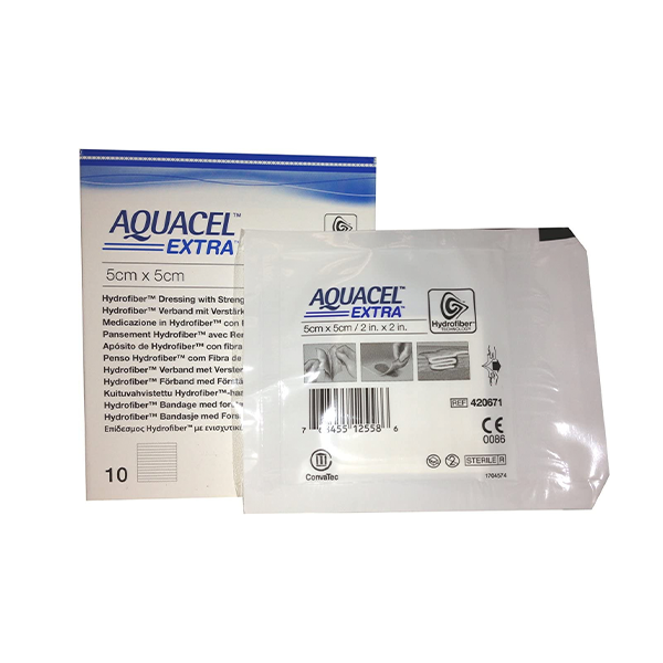 Aquacel Extra Hydrofiber Dressing 5 X 5cm BOX/10