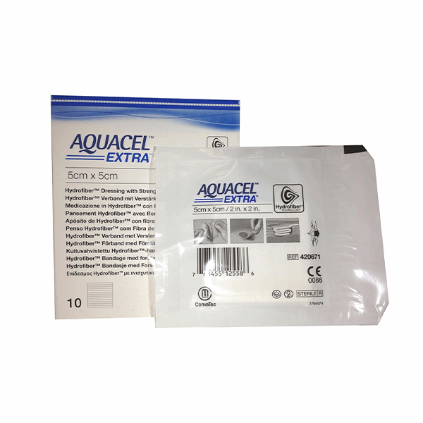 Aquacel Extra Hydrofiber Dressing 5 X 5cm BOX/10