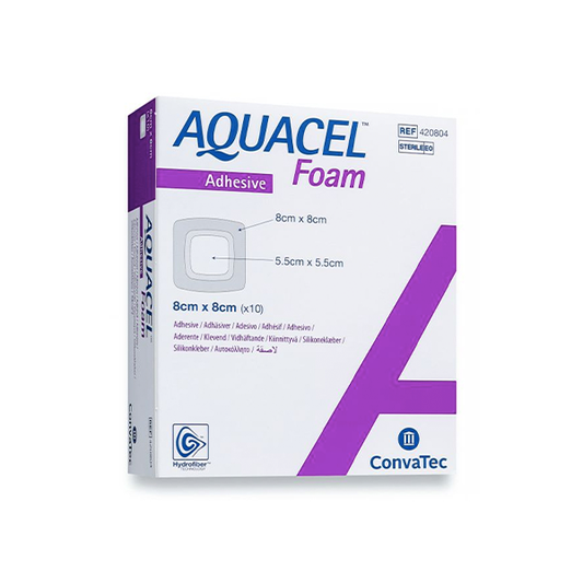 Aquacel Foam Adhesive Dressing 8 X 8cm BOX/10