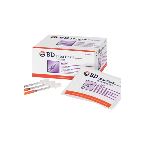 BD Ultra-fine II Insulin 0.3ml Syr / 31GX8mm Ndl - Box 100