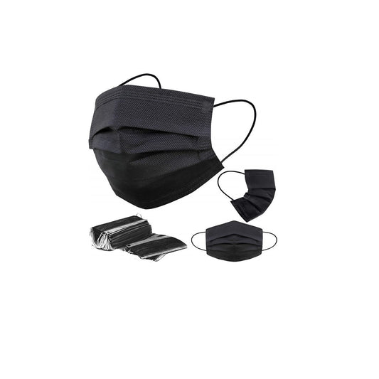 10 Boxes Black Disposable Face Mask  Breathable non-woven 3 layers  (50pcs/box)