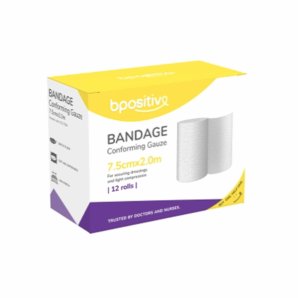 Bpositive Bandage Conforming Gauze 7.5cm X 2m - 12/BOX