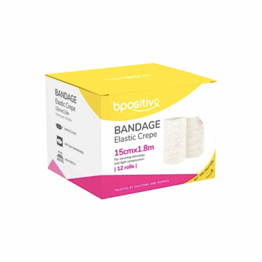 Bpositive Bandage Elastic Crepe 15cm X 1.8m PKT/12