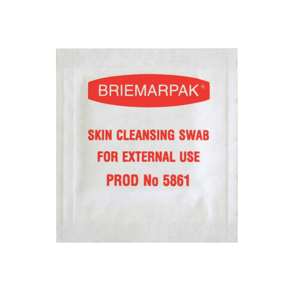 Briemar Alcohol Swabs 70% IPA + 1% Chlorhexidine - BOX/200