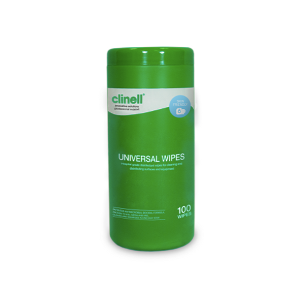 Clinell Universal Sanitising Wipes Tub (100pcs)