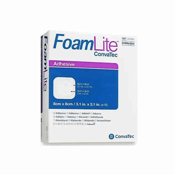 Convatec FoamLite Adhesive Dressing 8cm x 8cm BOX/10