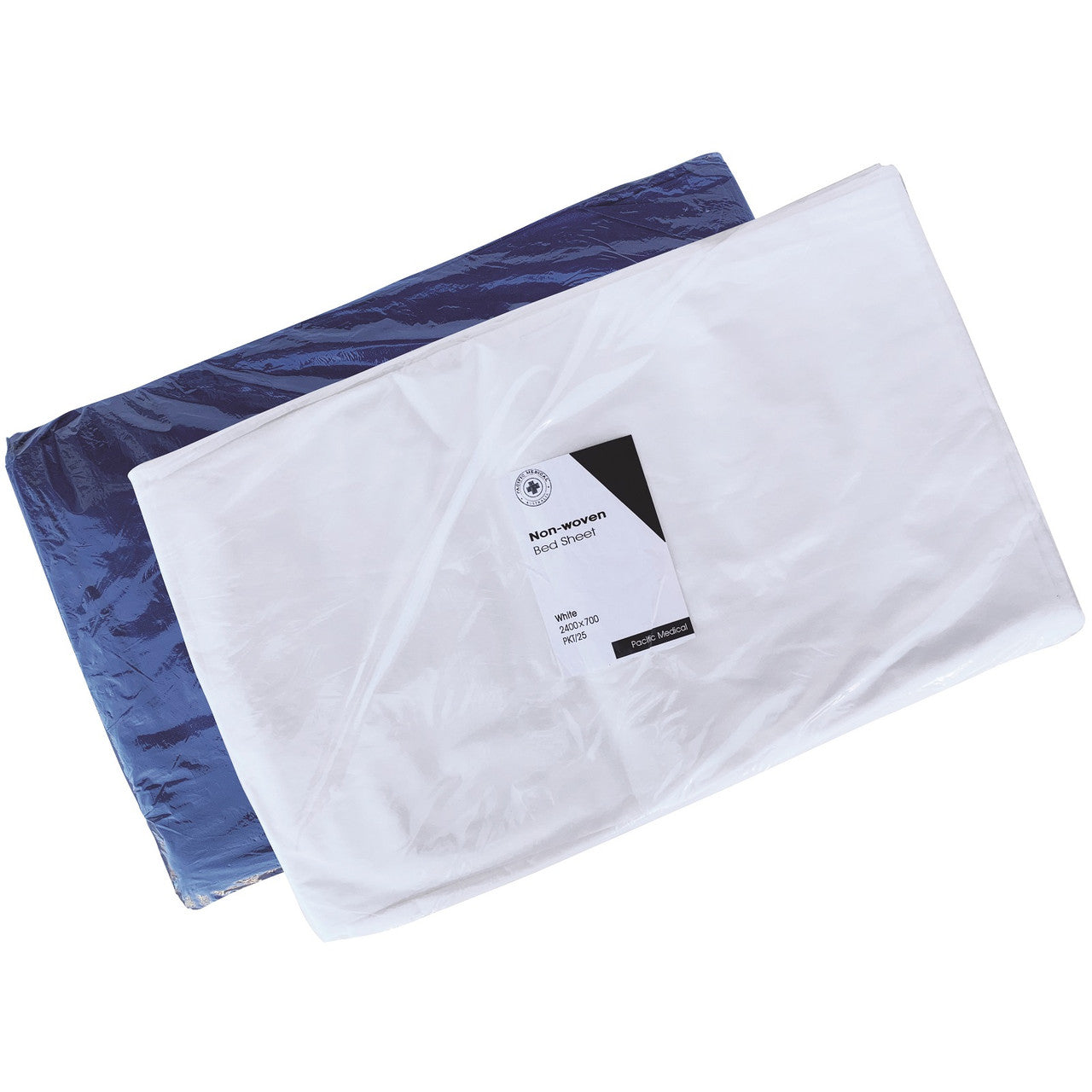 Bed Sheet Flat 240 X 70cm Non-Woven Universal 100 Sheets - Blue or White