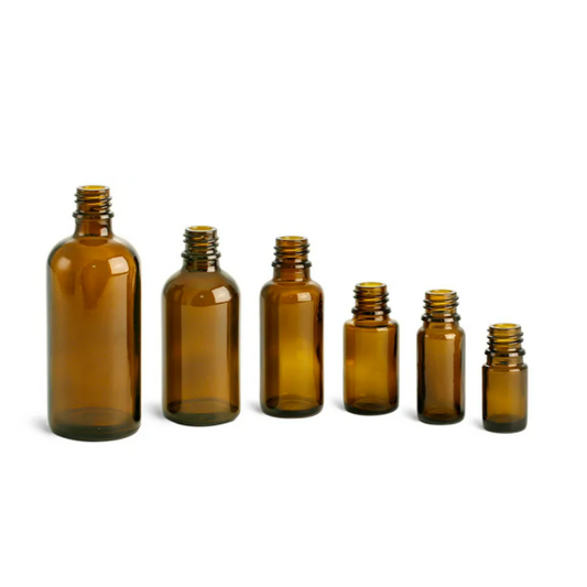 Amber Glass Bottles Only – PP18 (Caps Not Included)
