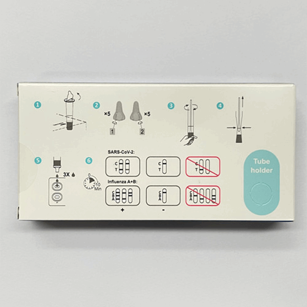 Juschek Covid-19/ Influenza A+B Antigen Combo Rapid Self Test (Nasal Swab)-Single Pack-400/Carton