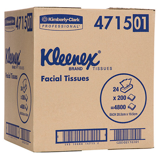 Kleenex Facial Tissue 2-ply - Carton of 24 boxes (200 sheets/box)