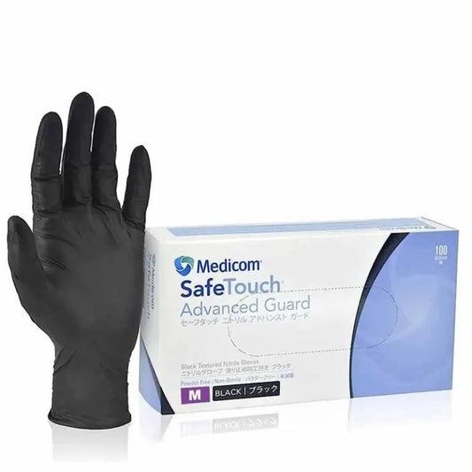Medicom Safe Touch Advanced Guard Black Nitrile Gloves