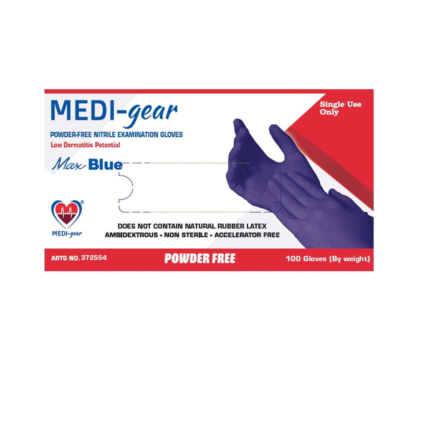 Medi-Gear Blue Nitrile Gloves (100pcs)