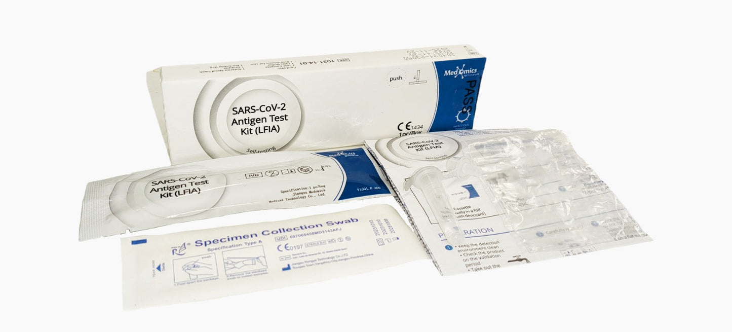 50x Medomics, SARS-CoVid-2 Rapid Antigen Self Test Kit (LFIA)-Single Pack