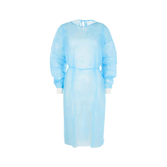 Disposable Breathable PP Isolation gown, 25gsm, Blue, Ctn of 200