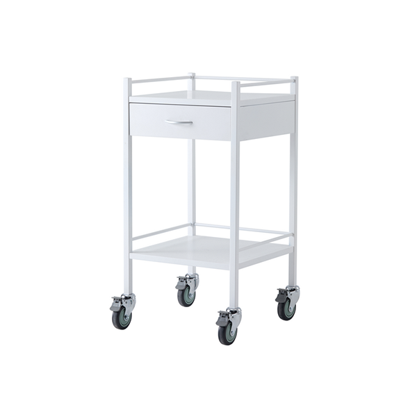 Pacific Medical Powder Coated Trolley One Drawer 50 x 50 x 96.7cm (LxWxH)