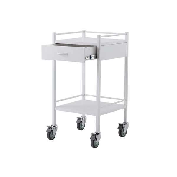 Pacific Medical Powder Coated Trolley One Drawer 50 x 50 x 96.7cm (LxWxH)