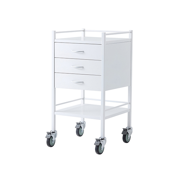 Pacific Medical Powder Coated Trolley Three Drawer 50 x 50 x 96.7cm (LxWxH)