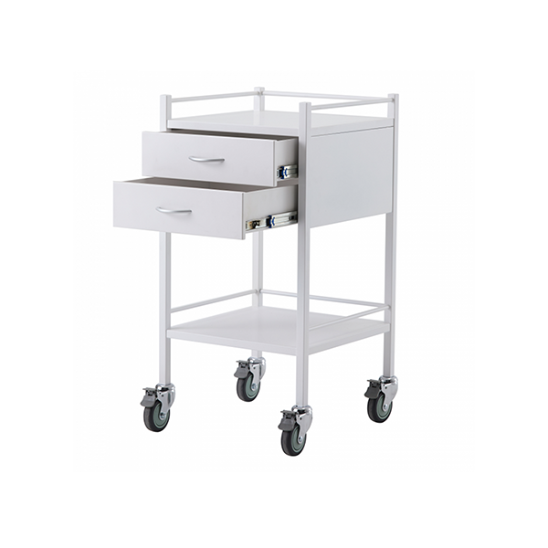 Pacific Medical Powder Coated Trolley Two Drawer 50 x 50 x 96.7cm (LxWxH)