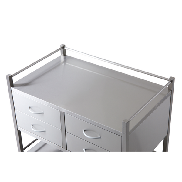 Pacific Medical Stainless Steel Double Trolley Four Drawer (Two Over Two)