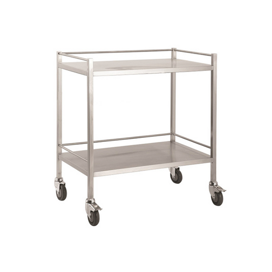 Pacific Medical Stainless Steel Double Trolley No Drawer