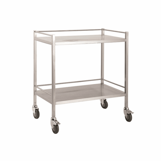 Pacific Medical Stainless Steel Double Trolley No Drawer - ToBe HealthCare