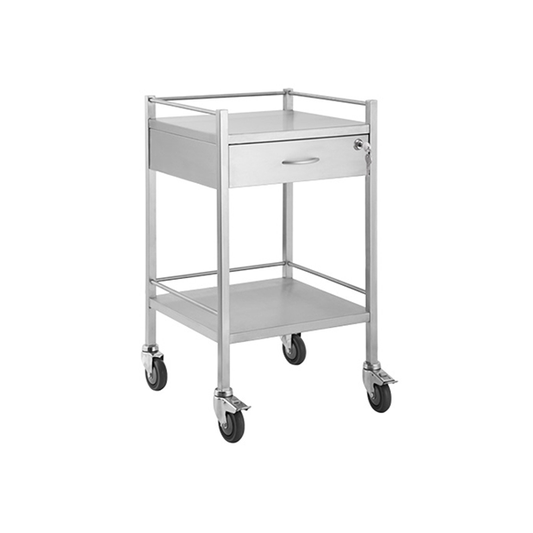 Pacific Medical Stainless Steel Trolley One Drawer With Lock - ToBe HealthCare