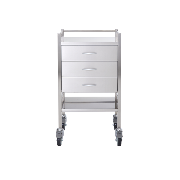 Pacific Medical Stainless Steel Trolley Three Drawer